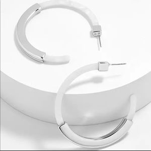 {BOGO} Half Hoop White Acrylic Earrings